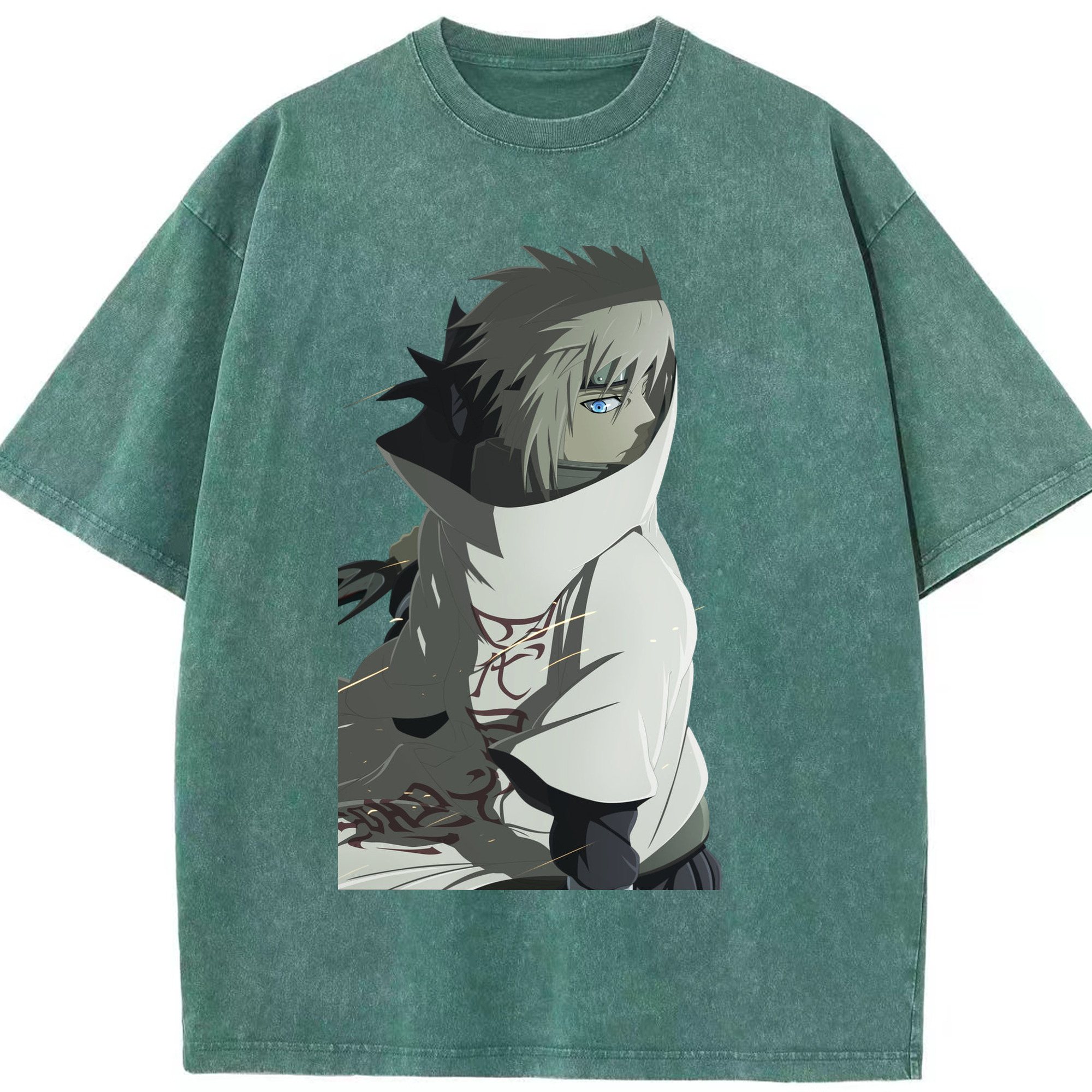 （画像用） NARUTO -ナルト- 波風 ミナト Namikaze Minato 綿100% ヴィンテージ風 半袖Tシャツ（フロントプリント）